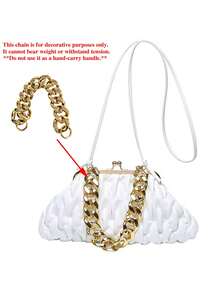 1pc Fashion Women's Clutch Shoulder Bag, Elegant Party Shopping Evening Handbag - White - View 9