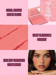 MISSLYN 2PCS Lip & Cheek Blush Set, Cream Blush & Powder Blush Duo, Soft Coral Pink Makeup, Rosy Peach Cheek Color, Smooth Blendable Texture, Fresh Flush Blush Look, Dewy & Soft Matte Finish, Lightweight Makeup For Daily Wear, Party & Y2K Beauty Gift - #1+#2 - View 4