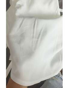 女士纯色蝴蝶结装饰长袖单排扣衬衫 白色 春季 - 白色 - 查看 6