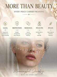 outingfit 1 buah Rantai Wajah Rumbai Mutiara Fashion Baru, Perhiasan Wajah Premium Desain Vintage Niche - Emas - View 6