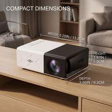 Mini Portable Projector, Black & White HD Wireless Projector, Ultra Quiet Plug And Play Video Projector, Wireless Screen Casting Compatible With Phone Computer, Home Theater Office Portable Projection Device - Black and White - View 10