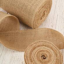 2 Inch Burlap Wide Fabric Craft Ribbon,10 Yard, Natural Brown Ribbon For Bow Crafting,Wreath-Making, Tree Decoration,Natural Jute Fabric Ribbon, Crafts Ribbon For Christmas, Wedding, Gifts, Burlap Fabric DIY, Ribbon For Decoration - A - View 3