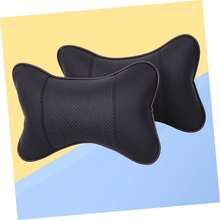 Almohada cervical para coche, de diseño ergonómico, transpirable, con soporte cómodo, adecuada para usar en coches, durante viajes y en casa, color negro. - 1 - Ver 8