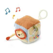 Đồ chơi khối hoạt động nhồi bông chủ đề Savanna, khối vải mềm đa giác quan với bóng lục lạc, gương cho bé và vòng treo, đồ chơi giáo dục cảm giác nhận thức cho trẻ sơ sinh - Nhiều màu - Xem 13