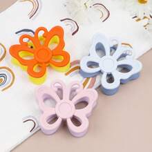 1pc Silicone Baby Teether, Butterfly & Ship Wheel Double-Sided Teething Toy, Thanksgiving Halloween Christmas Gift - Butterfly - View 7