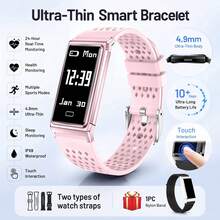 JIAYAOO 1 buah Smartwatch Ultra Tipis yang Sangat Menarik, Desain Ultra Tipis, Casing Paduan Logam, Silikon Ramah Kulit, Ringan Saat Dipakai, Tahan Air IPX8, Pengingat Panggilan, Pemantauan Tidur, Kontrol Kamera Jarak Jauh, Berbagai Mode Olahraga, Kompatibel dengan iOS dan Android, Hadiah Sempurna untuk Keluarga, Teman, dan Guru - View 15