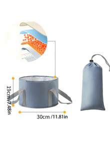 1pc Foldable Portable Foot Bath Tub, Foot Basin, Multi-Functional Collapsible Bucket, Camping Foot Basin, Outdoor Water Container For Fishing, Hiking, Hot Spring Travel, Portable Foot Soak Bucket, 5-Layer Insulated Foot Soak Bag, Travel, Collapsible Foot Wash Basin, Foot Bath Gadget - Multicolor - View 3