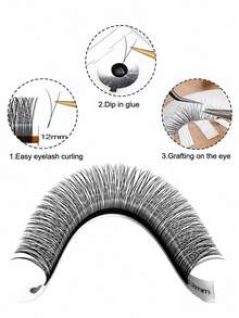Winky Beauty 12 Rows Voluminous Pre-Made Lashes, 0.07mm Ultra-Fine Lash Extensions, Lightweight Pre-Made Lash Clusters, Lash Clusters, Individual Lashes, False Eyelashes - View 2