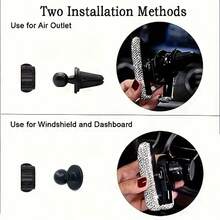 1pc Shiny Rhinestone Car Phone Holder Mini Air Vent Auto Clip 360° Adjustable Universal Style Women Girls Car Accessories - Multiple Styles - View 9