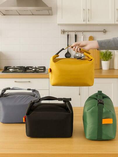 Foldable Insulated Lunch Bag Tote, Large Capacity, Suitable For Office Workers And Students, Waterproof Insulated/Cooler Lunch Box Bag, Can Hold One Full Meal, High Quality, Suitable For Home, Morning, Outings, Travel, Picnic