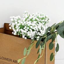 40PCS Starry Sky Simulation Flowers, Loose Starry Sky Simulation Flowers Real Touch Gypsophila White Fake Flowers For Wedding Bouquet Party Floral Arrangement Home Garden Decor - White - View 2