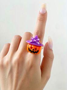 1 Buah Cincin Wanita Motif , Hantu, dan Tengkorak dari Resin untuk Halloween, Cocok untuk Pesta Liburan dan Paduan Aksesoris - 1 buah  A - View 1
