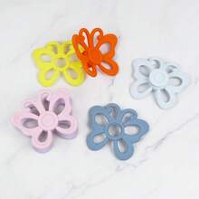 1pc Silicone Baby Teether, Butterfly & Ship Wheel Double-Sided Teething Toy, Thanksgiving Halloween Christmas Gift - Butterfly - View 10