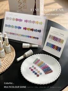 ANNIES 12ml20 Warna Four Seasons Star Remote Broken Diamond Gel Nail Polish Set, Jenis Baru Gel Kuku Disco Broken Diamond Reflektif Kilat yang Meledak untuk Salon Kuku - MultiWarna - View 4