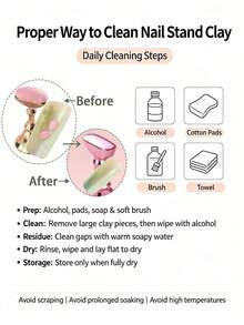 80pcs Pink Series Manicure Tool Kit, 48-Slot Reusable Nail Art Clay, 10 Nail Art Stands + 2 Clear Ba - Pink - View 4
