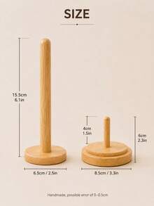 1pc Yarn Spool Holder, Minimalist Natural Bamboo Rotating Yarn Spool Stand, Anti-Tangle Smooth Rotating Base, Time-Saving Knitting Supplies, Suitable For Crochet Enthusiasts, Applicable For Handmade Crochet, Handmade Knitting And Desktop Craft Use - A - View 2