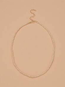 1pc Bohemian Style Beaded Everyday Necklace - Beige - View 5