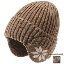 1pc Luxury Artistic Knitted Ribbed Winter Ear-Protective Beanie, Artistic Inspired Snowflake Pattern Decor, Vintage Exquisite Warm & Cold-Proof Hat, High-End Fashion Women's Head Accessory, Suitable For Daily Cold Weather Wear - Multiple Styles - View 10