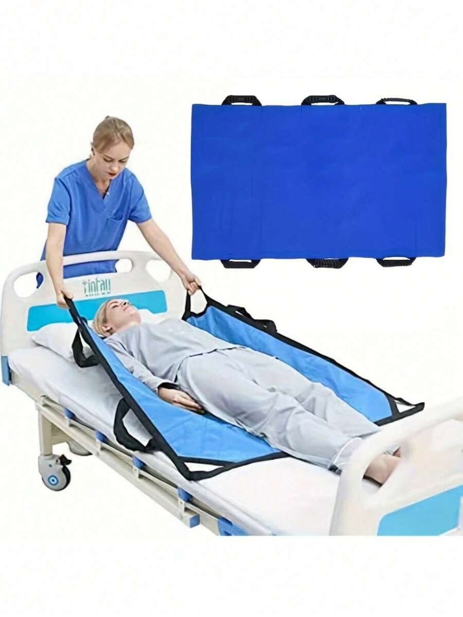 1pc Easy-Grip Waterproof Transfer Pad, Suitable For Elderly And Disabled People, Durable And Odorless, Roll-Up Design, Convenient For Lifting And Sliding - Blue - View 1