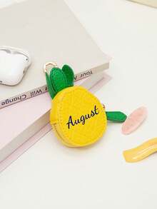 1pc Personalized Customized 2026 New Creative Bag Charm Fruit Shaped Coin Purse PU Leather Keychain Portable Cute Coin Pouch Gift - Multicolor - View 4
