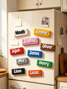 Customizable Colorful Fridge Magnets, Customizable Text, Suitable For Valentine's Day, Birthday, Anniversary, Mother's Day, Housewarming Gift, Initial Name Anniversary Gift, Exquisite And Romantic, Home Decor Choice - Multicolor - View 4