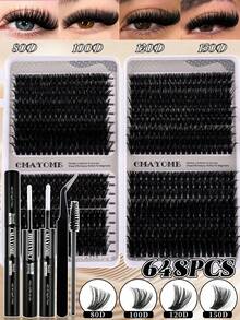 CMAYOME Large Capacity Eyelash Set, 666pcs D Curl Cluster Lashes, 8–16mm, Soft Fluffy Single Cluster Design, Create Natural Voluminous Eyelash Look, Suitable For DIY Eyelash Extensions, Multi-Functional All-In-One Eyelash Set, Customizable Eye Makeup, Cat Eye Lashes, Anime Lashes - Multicolor - View 17