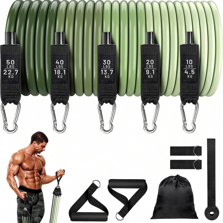 150LBS Military Green Resistance Band For Home Fitness Strength Training - Army Green - View 1