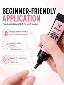 1/2pcs Upgraded Super Strong 10g Semi-Solid Nail Glue, Soft Nail Glue For Nail Tips - No UV Light Needed, Long-Lasting - 10g - View 4