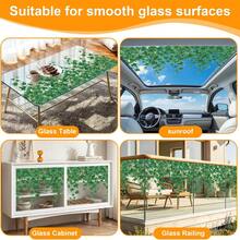 1pc Fresh Green Vine Window Sticker, For Living Room Bedroom Home Decor Glass Sticker, Static Adsorption Removable, Decorative Art Style, Holiday Decoration Sticker, Christmas Decoration - Multicolor - View 7