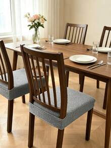 1pc Chair Cushion Cover, Non-Slip Dining Chair Cover, Soft Plaid Pattern, Elastic Chair Cover, Solid Color Stool Seat Cushion Cover, Dining Chair Seat Cover, Dining Chair Cover, Dining Chair Cover, Room Decor, Suitable For Office And Home Chairs - Multi-color - View 10