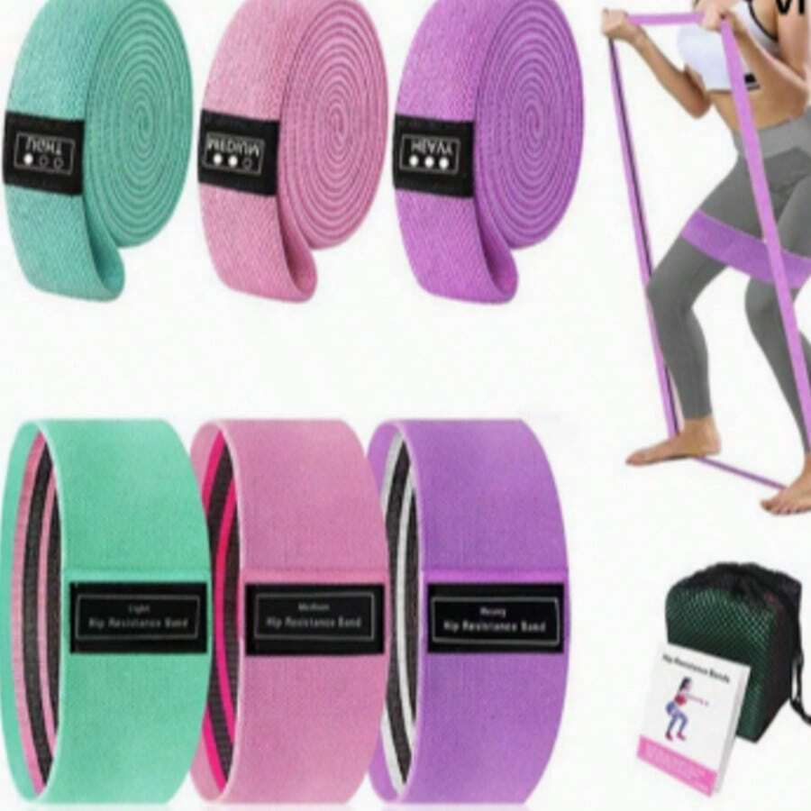Non-Slip Yoga Resistance Band - For Elastic Training, Squats, Lunges, And Core Workouts | Durable Polyester Blend Material | Multi-Functional Fitness Tool | Essential For Home Fitness - Multicolor - View 1
