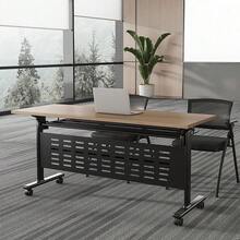 Mesa de conferencias plegable móvil con ruedas silenciosas, mesa de entrenamiento de madera grande de 47 pulgadas para oficina, aula y seminario, diseño modular para uso versátil - A-120cm/47.2cm - Ver 8