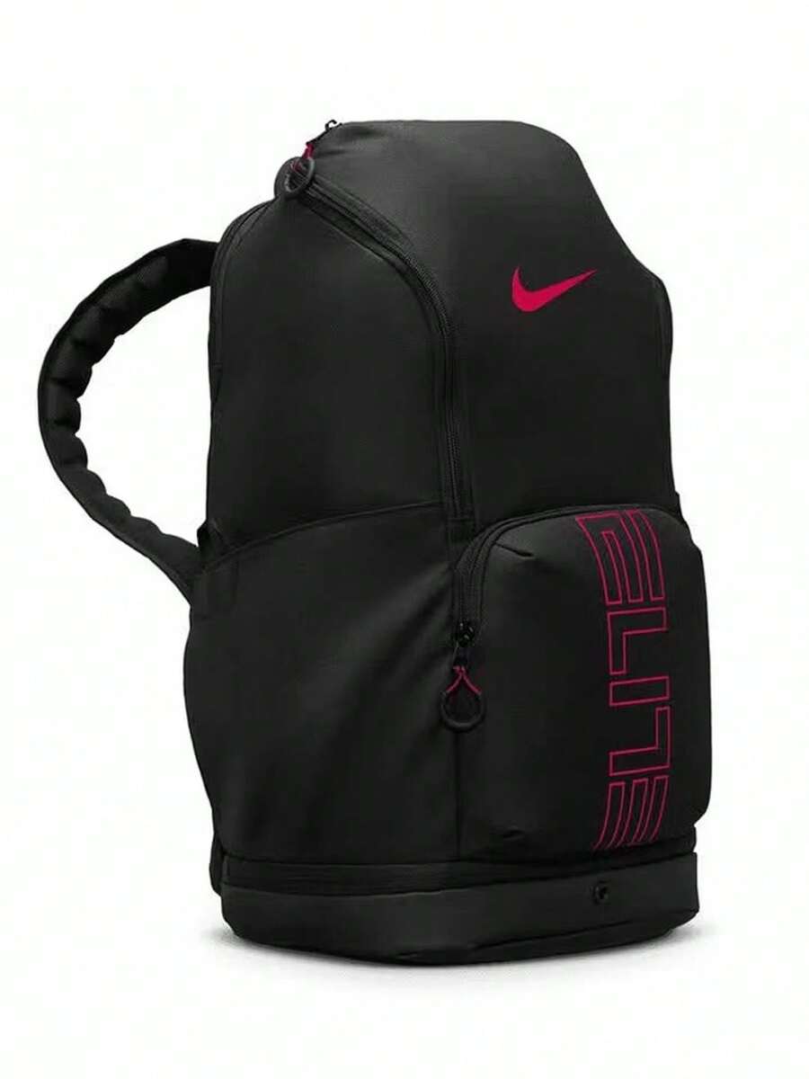 Nike 中性戶外大容量可調節氣墊運動背包,尺寸約 50*30*22cm - 黑色/紅色 - 查看 1