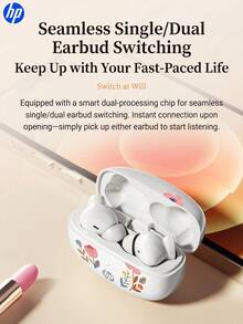 HP Bluetooth 5.3 Wireless Earbuds With Microphone, 30 Hours Playback Time, Auto Pairing, USB-C Fast Charging, Compatible With IPhone And Android, Suitable For Fitness, Gaming, Music, Christmas Holiday Gift - View 8