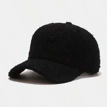1pc Other Adorable Polyester Fleece Warm Decorative Beanie Hat For Men, Winter Fluffy Warm Baseball Cap, Thickened Baseball Cap, Versatile Solid Color Cold Hat, Autumn/Winter - Baseball Cap - View 15