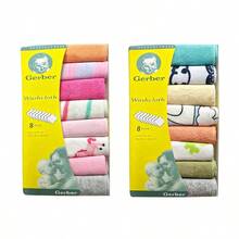 Infant Skin-Friendly Washable Small Square Towel Set, Breathable Soft Baby Bibs Newborn Daily Care Face Wipes (Note: Some Styles May Not Be Shown In Images) - Multicolor - View 10