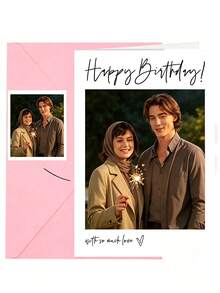 Customized Photo Cards With Envelopes, Customized Birthday Cards With Photos And Envelopes, Personalized Photo Greeting Cards With Envelopes, Wedding Cards With Envelopes, Personalized Christmas Postcards, Customized Cards For Occasions Like Love, Birthday, Remembrance, Anniversary - Multicolor - View 2