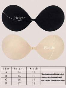 1 Pair Reusable Front-Clasp Silicone Adhesive Bra, Invisible Strapless Underwear, Suitable For Summer Spaghetti Strap Tops, Wedding Evening Gowns - Multicolor - View 4