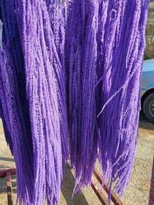 1/2/3/4/5/10pcs Artificial Hanging Amaranth Flowers, Floral Art, Hanging Floral Decor, Wedding Arch Decoration, Background Decoration - Purple - View 2