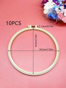 10pcs Natural Bamboo-Like Plastic Embroidery Hoops, 7.3-20.2cm Multiple Sizes Cross Stitch Hoop Set, Minimalist Portable DIY Craft Supplies, Classic Natural Style, Suitable For Embroidery, Cross Stitch, Quilting And Home Decor - Imitation Bamboo Embroidery Hoop - View 12