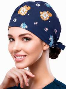 1pc Printed Drawstring Surgical Cap, Suitable For Doctors, Nurses, Medical Staff, Home Use,Summer,Beach,Hat,Holiday,Travel - Multicolor - View 13