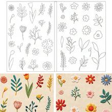 2片装野花图案水溶性刺绣贴纸，自粘无纺布材质，适合初学者DIY手工装饰衣服、包包、帽子等。 - 2ST-B - 查看 5