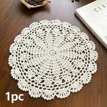1/2/4pcs Japanese Style Woven Mesh Coasters, Food Plate Heat Insulation Decorative Background Mats - Beige - View 7