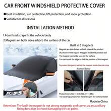 Car Front Windshield Snow Cover Sunshade, Winter Anti-Freeze Anti-Ice Cover With Night Reflective Warning Strip, Foldable Full Coverage Heat Insulation Accessory, Suitable For Sedan SUV, Christmas Holiday All-Weather Car Interior Privacy Protection - Multiple Styles - View 5