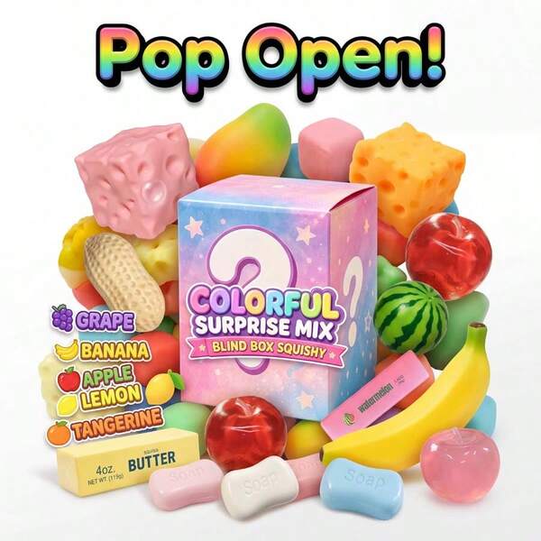 1 buah Kotak Mainan Fidget Kejutan Acak Campuran untuk Anak-anak, Set Mainan Pereda Stres Lembut dan Empuk Beraneka Ragam, Kotak Sensorik Aneka Bentuk yang Lucu, Hadiah Kelas Anak-anak, Paket Hadiah Ulang Tahun Anak Laki-laki dan Perempuan Anti-Kecemasan (Gaya Acak)
