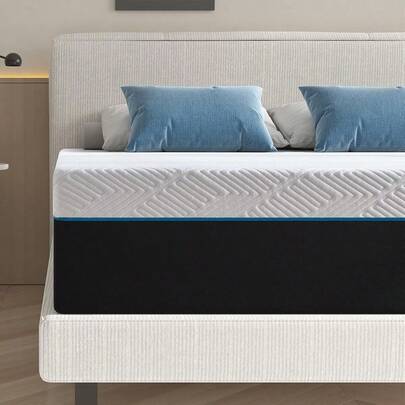 6-Inch Supportive Medium Firm Gel Memory Foam Black Twin Mattress