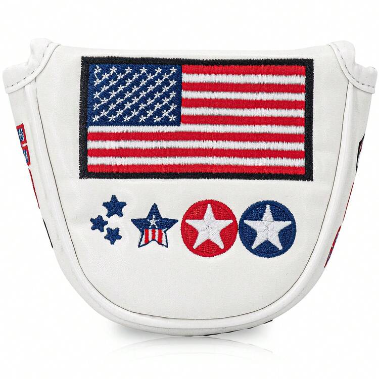 1 Buah Sarung Putter Golf Bentuk Setengah Lingkaran, Bahan PU Premium dengan Bordir Indah, Lapisan Dalam Lembut, Tahan Aus dan Tahan Lama, Aksesori Putter Unisex, Cocok untuk Sebagian Besar Merek Putter - MultiWarna - View 2