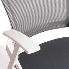 Ergonomic Mesh Office Chair, Foldable Training Chair With Armrests - Dark Gray - No Tabletop - View 6