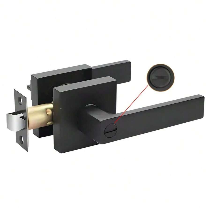 Vmingo Cerradura Manija Cuadrada Sin Llave Pasador Ajustable Negro - Negro SIN Llaves - Ver 1
