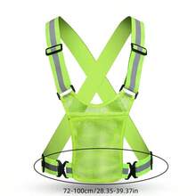 Reflective Safety Vest, Lightweight Adjustable Elastic Vest Jacket With High-Visibility Reflective Strips, Suitable For Traffic Control, Running, Cycling - Multicolor - View 9